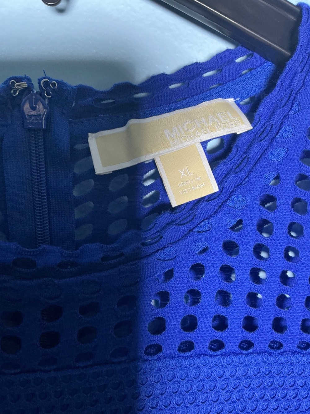 Michael Kors Mix Mesh Royal Blue Dress Size XL - Picture 6 of 7